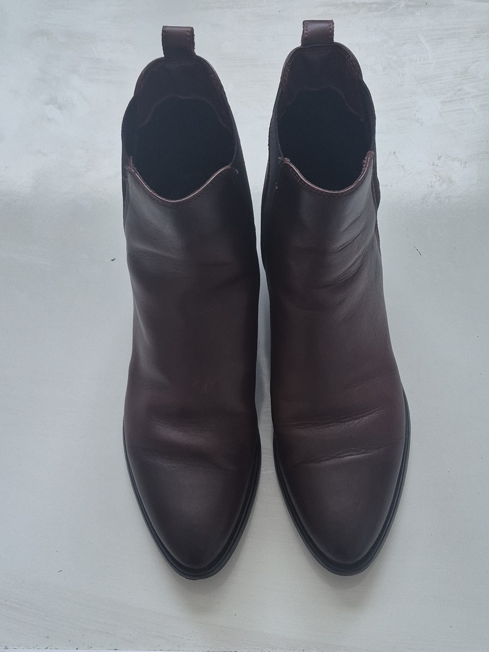 5ThAvenue Men's Brown Leather Chelsea Ankle Boots Pull-On Elastic Gore Pull Tab